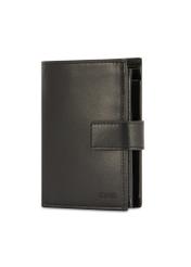 Black men's leather wallet PORMS-0656-99(Z25), diagonal product view on white background.