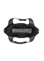 Black large leather shopper bag TORES-1140-99(Z25), product view inside on white background.
