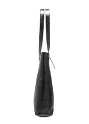 Black women's shopper bag TOREC-1086-99(Z25), side product view on white background.