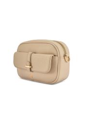 Small beige women's handbag TOREC-1174-1B(W26), diagonal product view on a white background.