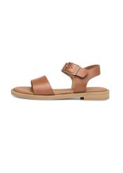 Women's leather sandals in cognac color BUTYD-1263-1F(W26), product view from the side on a white background.