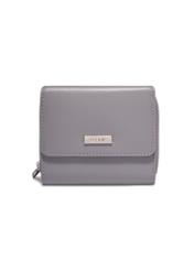 Graphite small leather women's wallet PORES-1025-9D(Z26) - front product view, on white background.
