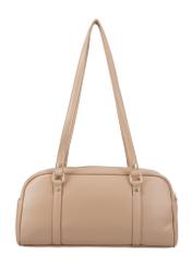 Dark beige shoulder bag TOREC-1233-1K(Z26), product view from the back on a white background.