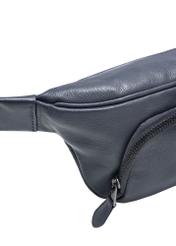 Men's navy blue leather zippered kidney TORMS-0280A-69(W24)