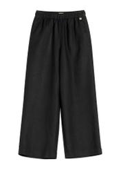 Black linen women's trousers SPODT-0124-99(W26)