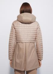 Beige women's hooded jacket KURDT-0422-81(W23)-03