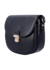 Small semi-circular black women's messenger bag TOREC-1390-99(Z26), diagonal product view on a white background.