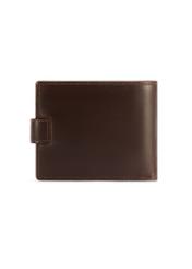 Men's brown leather wallet PORMS-0671-1H(Z26), product view from the back on a white background.