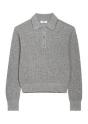 Gray women's wool sweater SWEDT-0286-9B(Z26), front product view on white background.