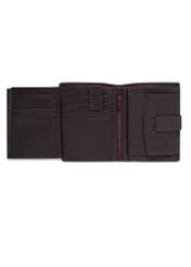 Brown men's wallet made of genuine leather PORMS-0710-1H(Z26), product view inside on white background.