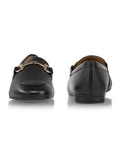 Black leather women's loafers BUTYD-1105-99(Z24)-04