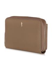 Beige leather women's belt wallet PORES-0897-81(Z23)-02