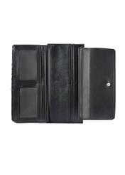 Black large women's wallet with logo POREC-0361A-99(W25), view of the inside of the product on a white background.
