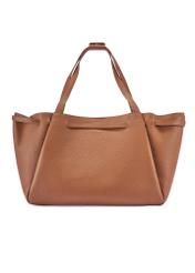 Camel-colored leather shopper bag TORES-1207-1D(W26)