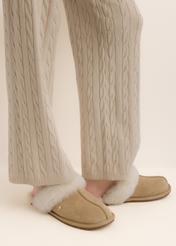 Women's beige suede slippers BUTYD-1319-1B(Z26)
