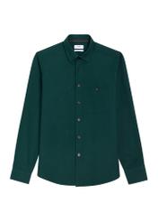 Men's green cotton shirt KOSMT-0376-8C(Z26), front view on a white background.