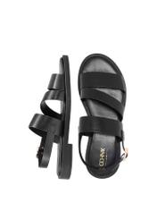Women's leather sandals in black BUTYD-1152-99(W26), product view from above on a white background.