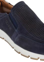 Navy blue leather men's sneakers BUTYM-0433-69(W23)-06