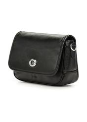 Small black women's handbag with gloss TOREC-1249-99(Z26), diagonal view of the product on a white background.
