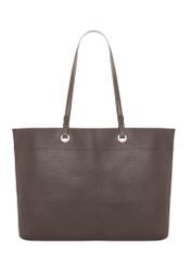 Brown pebbled shopper bag TOREC-1252-1I (Z26). Back view on white background.