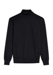 Black men's turtleneck sweater SWEMT-0095B-99(Z25), front product view on white background.