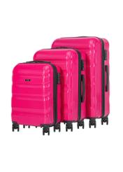 Set of 19'/24'/28' wheeled suitcases WALPC-0012-5E(W26), diagonal view of the products on a white background.