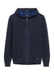 Navy blue men's hooded sweater SWEMT-0182-68(Z25), product view from the front on a white background.