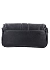 Black women's handbag with buckle TOREC-1370-99(Z26), product view from the back on a white background.