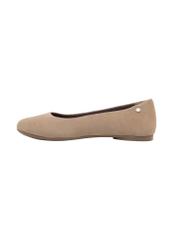 Women's suede ballet flats in cool beige color BUTYD-1286-1K(Z26), front view of the product on a light background.