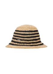 Women's straw hat with black stripes KAPDT-0036-1E(W26)