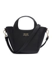 Small black leather women's handbag TORES-1341-9I(Z26), front product view on white background.