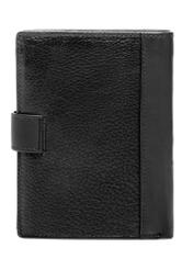 Black men's leather wallet PORMS-0682-99(W26), product view from the back on a white background.