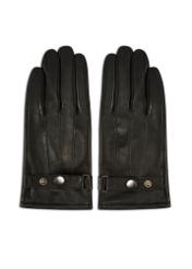 Men's leather adjustable gloves REKMS-0022A-99(Z25), product view from the front on a white background.