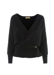 Black women's waist sweater SWEDT-0126-99(Z22)-04