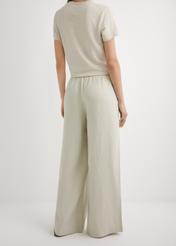 Light beige linen women's trousers SPODT-0124-1A(W26)