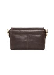 Brown leather women's handbag TORES-1377-1H(Z26), product view from the back on a white background.