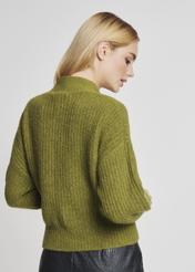 Women's khaki knotted sweater SWEDT-0147-55(Z21)-03