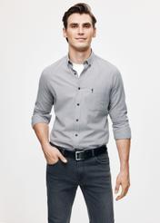 Gray cotton men's shirt KOSMT-0299-91(Z24)