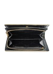 Medium animal print leather wallet PORES-0950-81(W25) - top view of the open product on a white background.