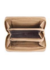 Beige leather medium women's wallet PORES-0898R-81(Z25), product view from the inside on a white background.
