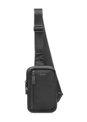 Black small men's bag TORMN-0390-99(W26), front product view on white background.