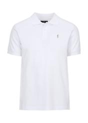 White men's basic polo shirt POLMT-0065-11(W24)-03