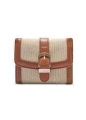 Small beige women's wallet POREC-0433-0P(W26) - front product view, on white background.