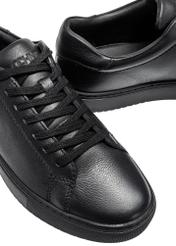 Black leather sports shoes BUTYM-0503-99(W25)-08