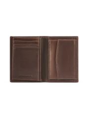 Men's brown leather wallet PORMS-0672-1H(Z26), product view from the inside on a white background.