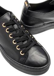 Black leather women's sneakers BUTYD-1062-98(W25)-07