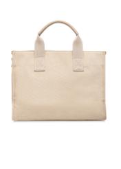 Light beige cotton women's handbag TOREN-0332-1B(W26), product view from the back on a white background.