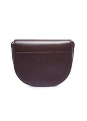 Brown leather women's messenger bag TORES-1352-1H(Z26), product view from the back on a white background.