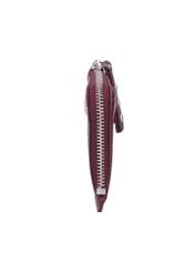 Burgundy women's wallet POREC-0447-4D(Z26), side product view on white background.