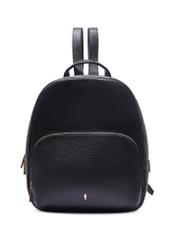 Women's leather backpack in black color TORES-1276-9I(W26), front product view on white background.